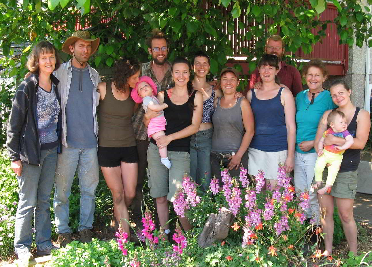 A group photo of the organic farmers of Halliburton Incubator Farm in Victoria BC