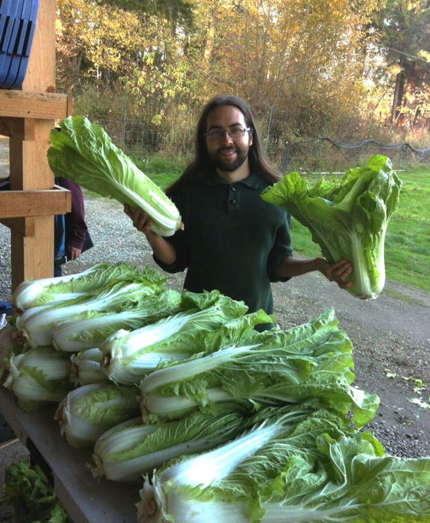 Umbella Farm's Russell with Giant Organic Cabbage