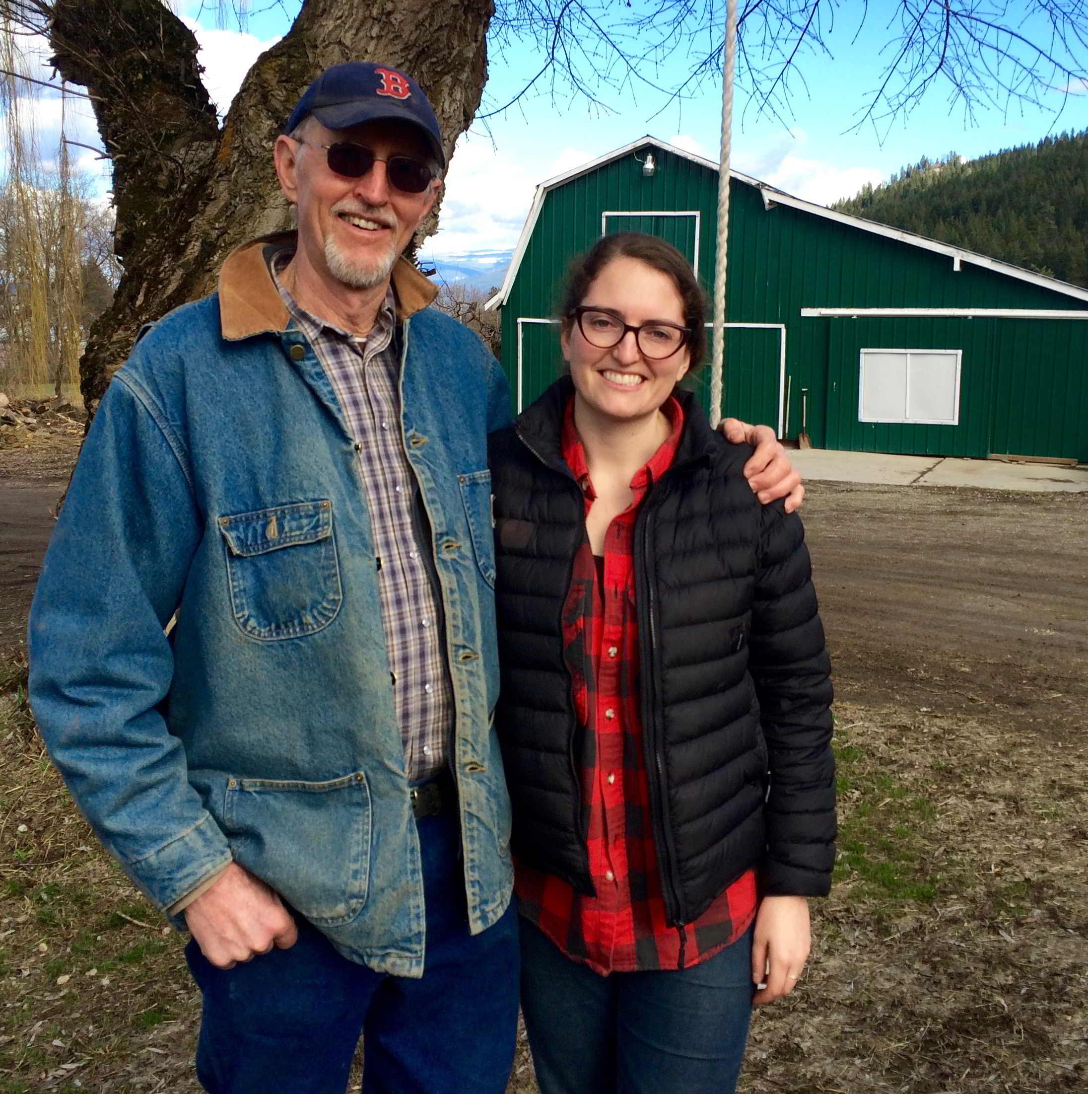 Business Mentor Robert Hettler and New Farmer Emily Jubenville standing together on Enderberry Farm