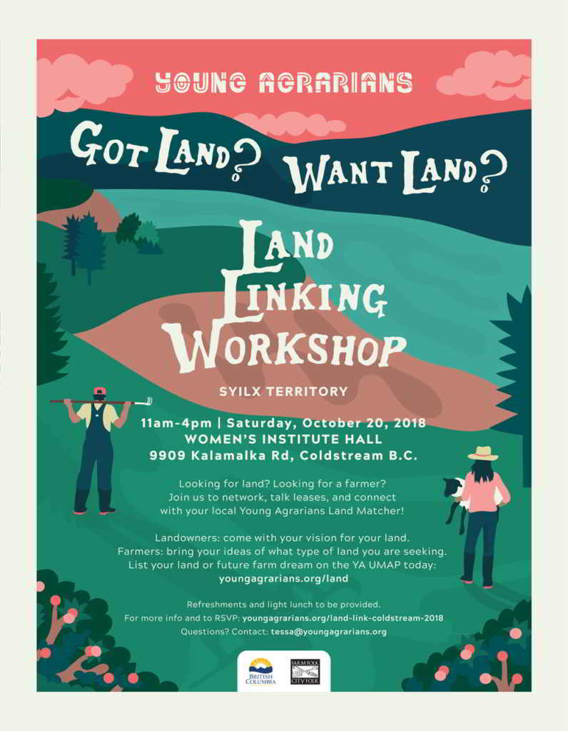 October 20, 2018 OKANAGAN Land Link Coldstream, BC Young Agrarians