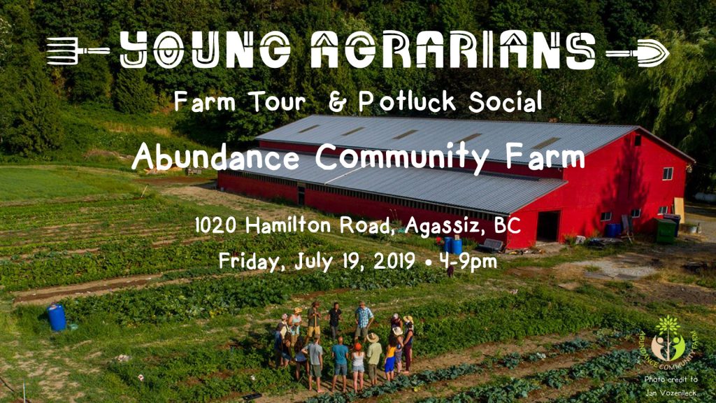 abundance community farm, agassiz, july 19, farm tour potluck
