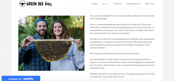 green bee honey young agrarians, ecommerce, websites, farmers