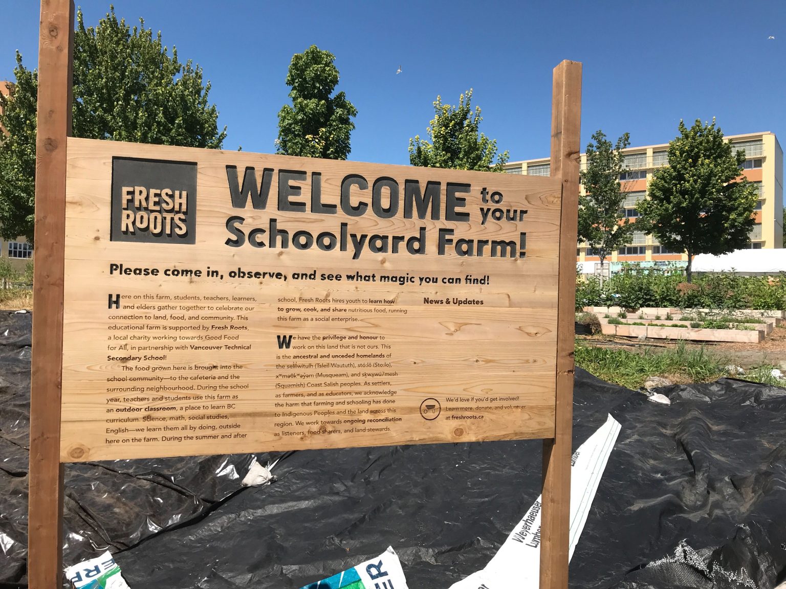 FARM JOB Vancouver, BC Fresh Roots Urban Farm Society, Schoolyard